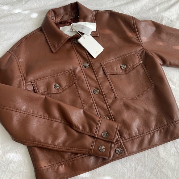 NWT Aritzia Wilfred Vegan Leather Jacket - Picture 2 of 7